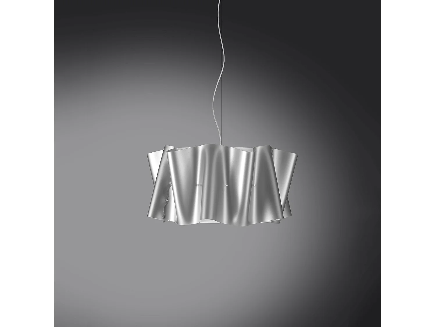 Sospensione Moderna Folio Polilux ® Argento E Metallo Cromo 1 Luce E27 D50Cm