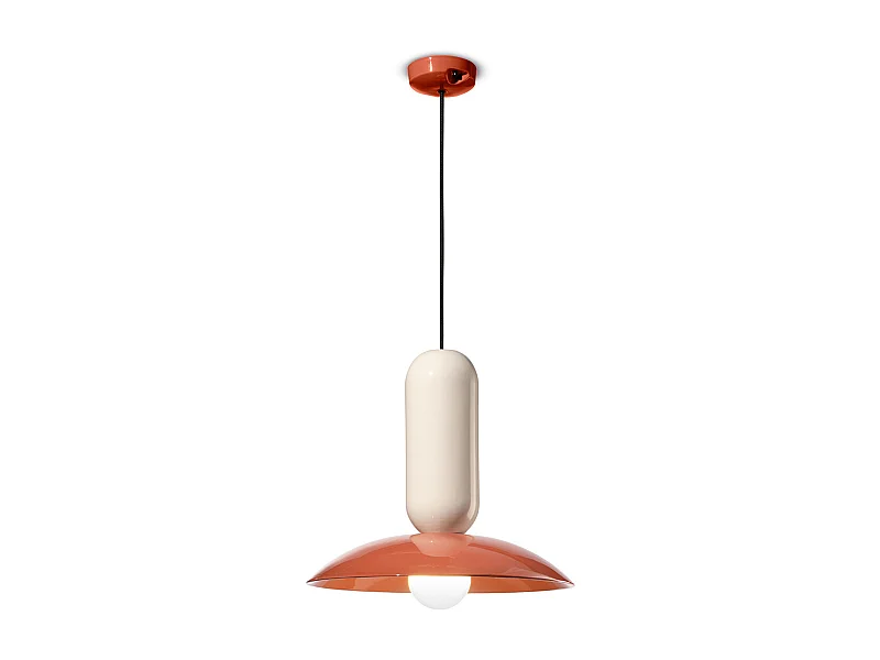 Retro Vintage Hängeleuchte aus handbemalter Keramik Pau SO - Bunt 2