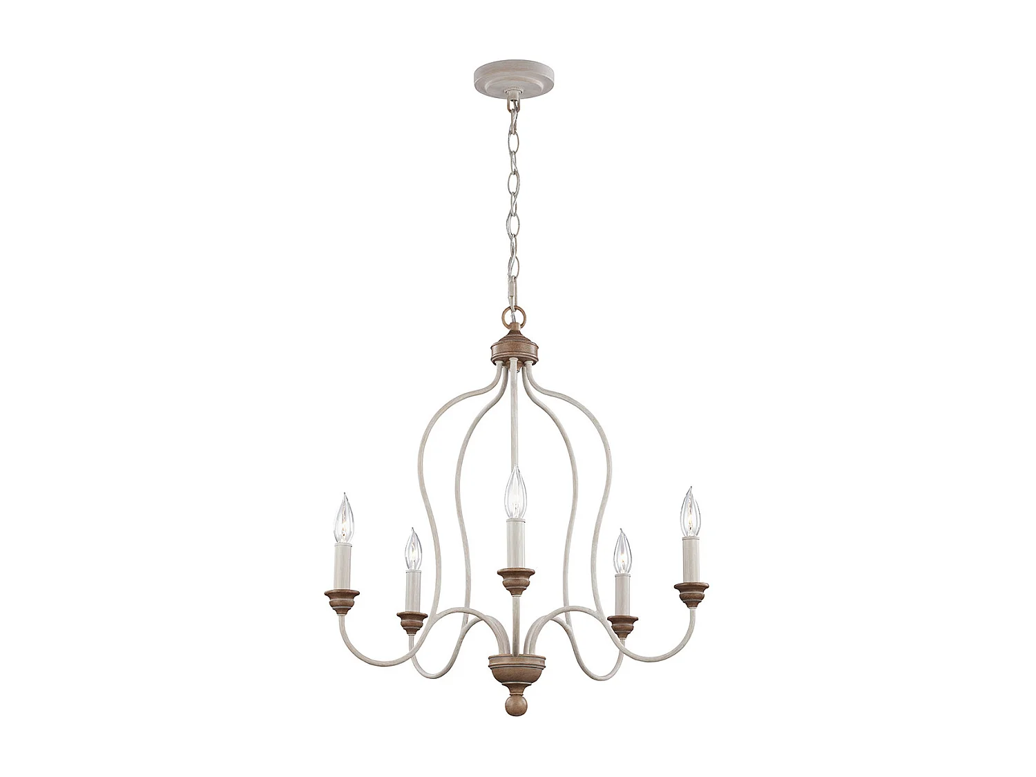 Elstead Hartsville 5 ljus ljuskrona Beachwood finish, E14