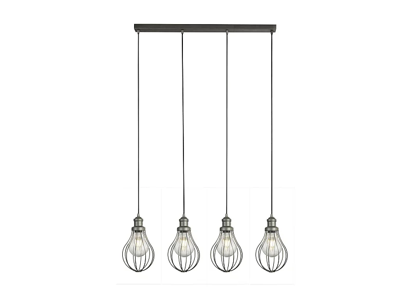 Searchlight Balloon Cage Pendentif suspendu cage ballon à 4 lumières argenté, E27