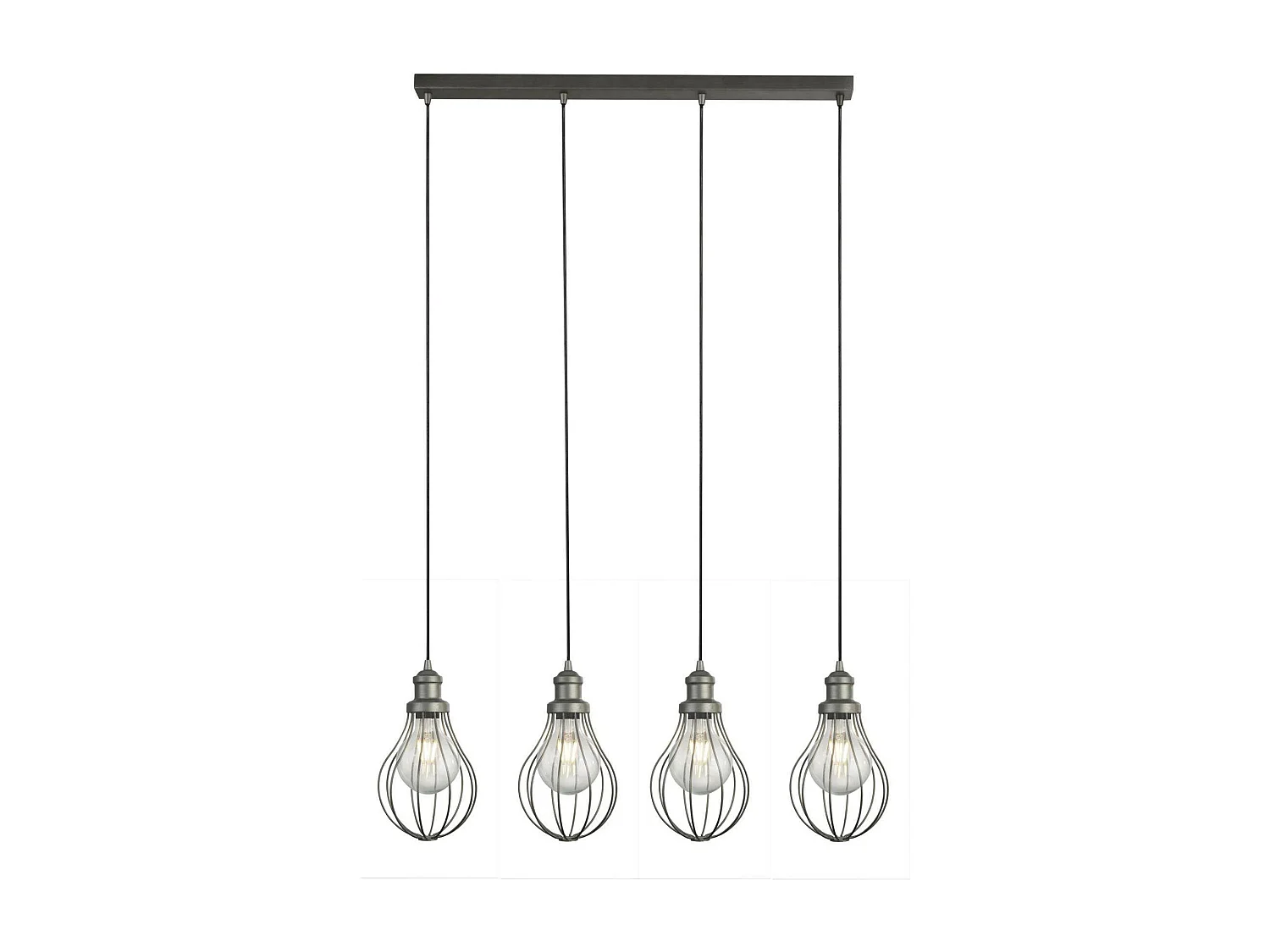 Searchlight Balloon Cage Pendentif suspendu cage ballon à 4 lumières argenté, E27