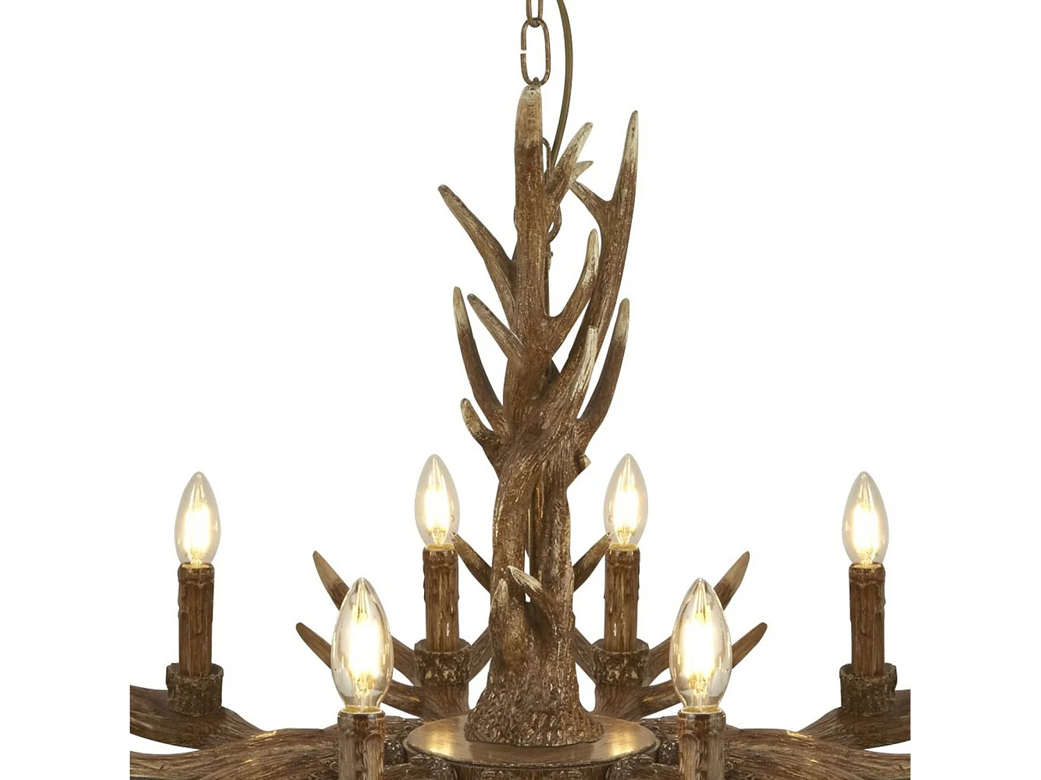 Industrial-Nordic Hirschbrauner Stahl-Kronleuchter 12 Lichter E14