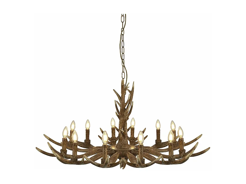 Industrial-Nordic Hirschbrauner Stahl-Kronleuchter 12 Lichter E14