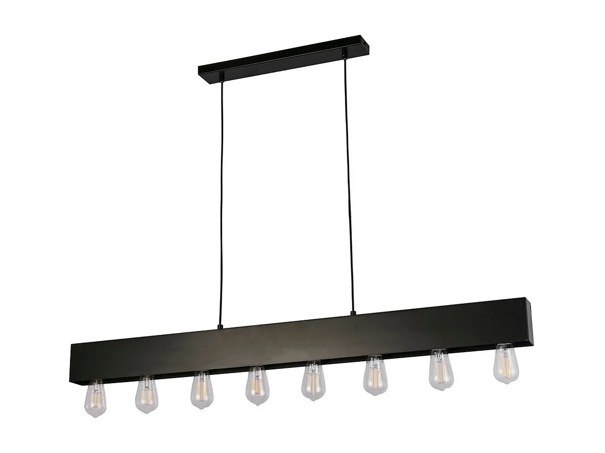 Searchlight Piano Lámpara colgante Diner Bar con 8 luces, metal negro mate