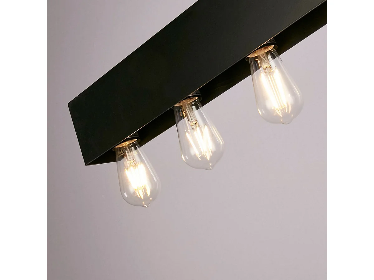 Searchlight Piano Lámpara colgante Diner Bar con 8 luces, metal negro mate