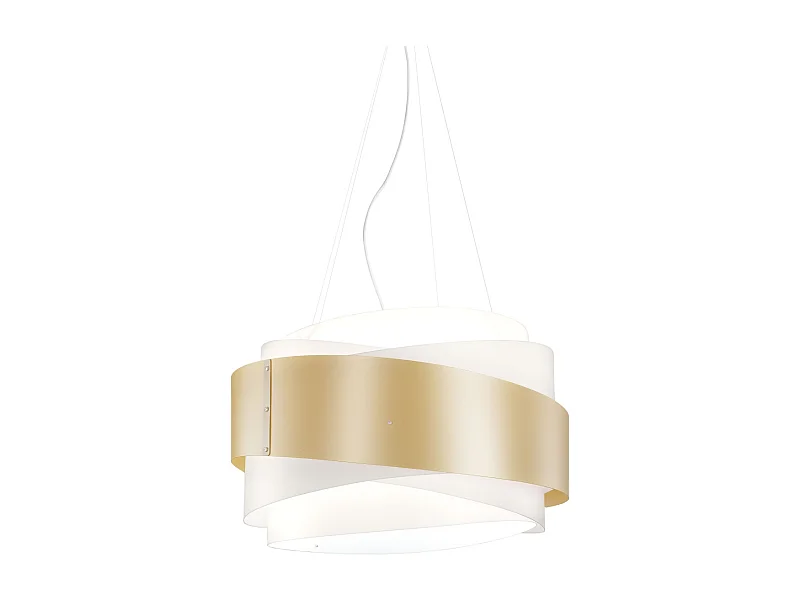 Sospensione Moderna Bea Polilux ® New Gold E Metallo Cromo 1 Luce E27 D60Cm