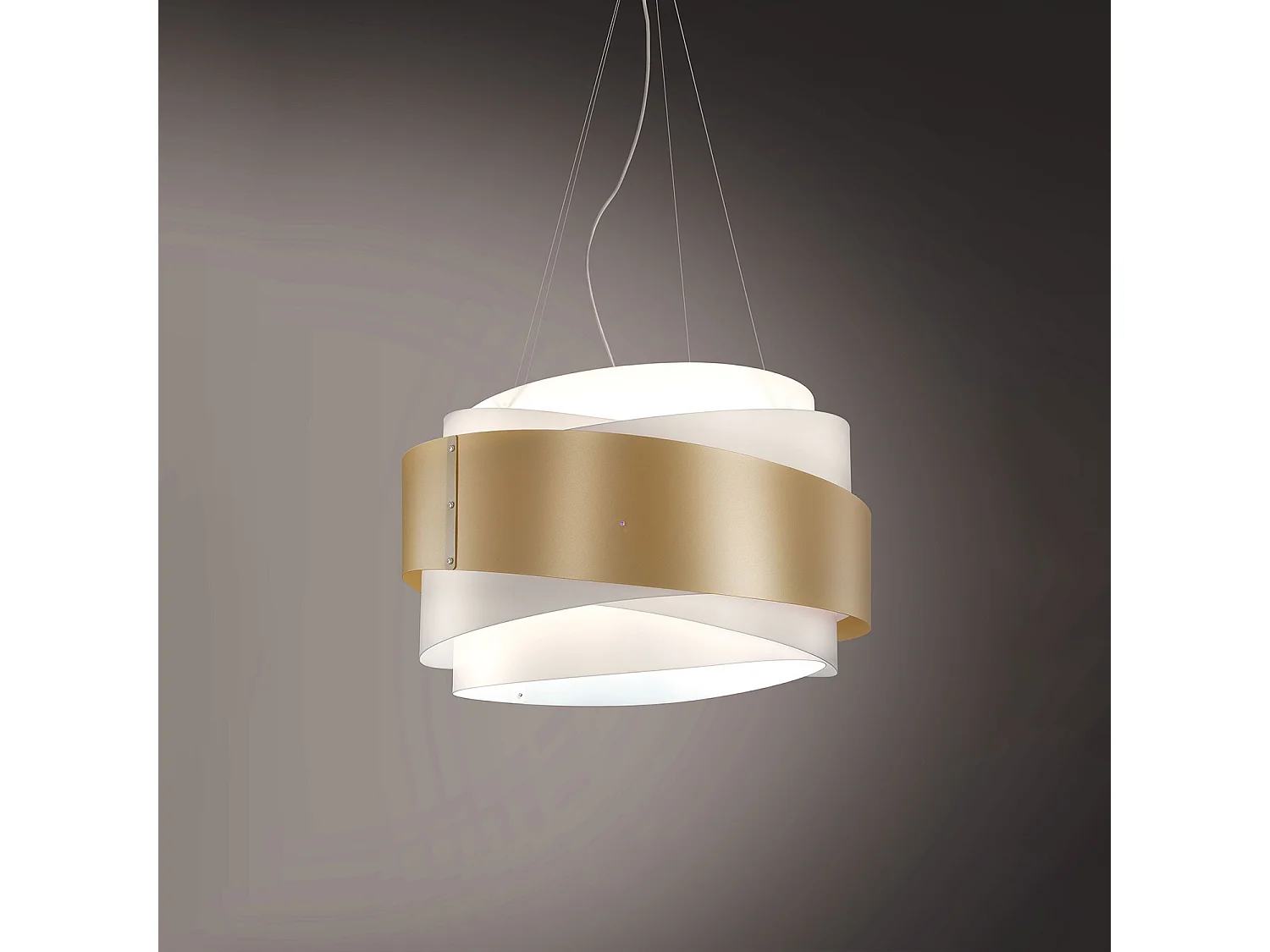 Sospensione Moderna Bea Polilux ® New Gold E Metallo Cromo 1 Luce E27 D60Cm