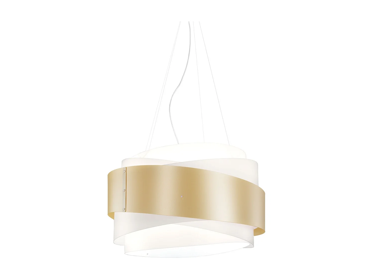 Sospensione Moderna Bea Polilux ® New Gold E Metallo Cromo 1 Luce E27 D60Cm