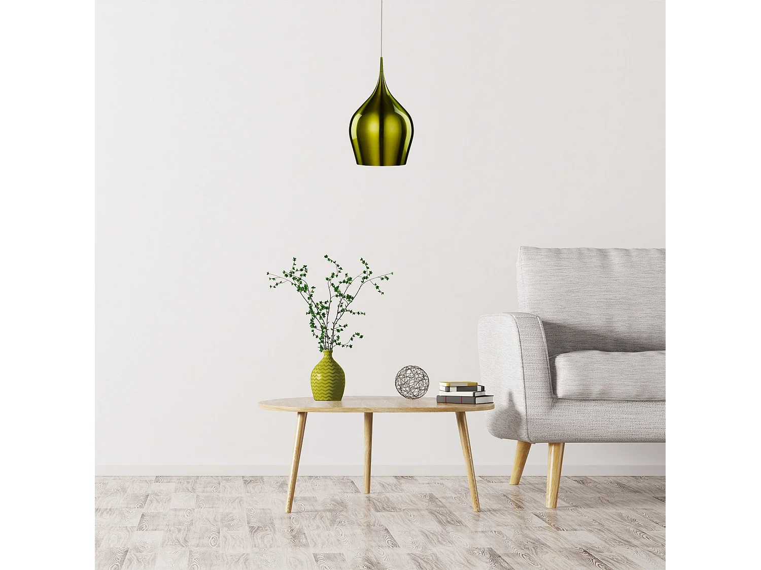 Searchlight Vibrant - Lampada a sospensione a soffitto a cupola grande 1 luce verde, E27