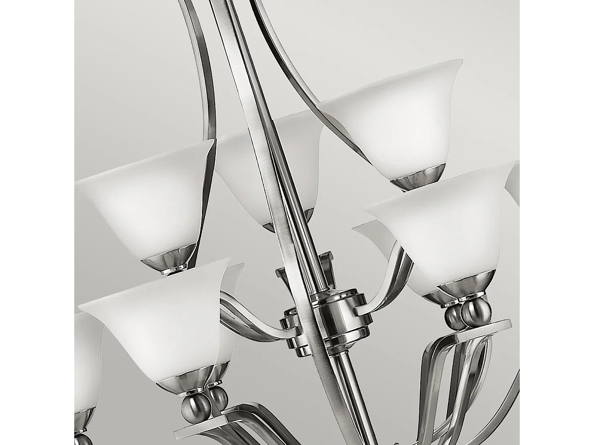 Elstead Bolla - Lampadario a 9 luci multibraccio finitura nichel spazzolato, attacco E27