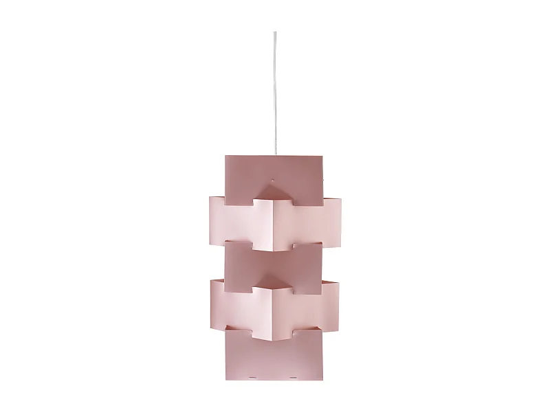 Sospensione Moderna Building Polilux ® Pink Metal E Metallo 1 Luce E27 H60Cm