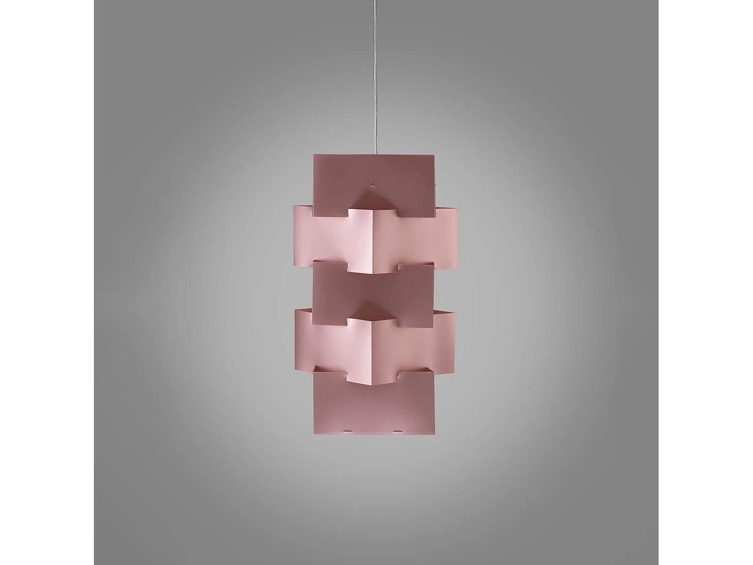 Sospensione Moderna Building Polilux ® Pink Metal E Metallo 1 Luce E27 H60Cm