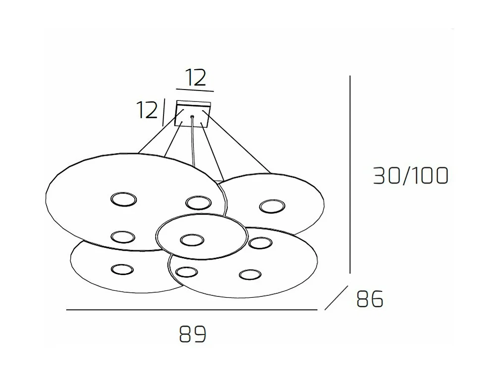 Cloud Sospensione 9 Luci Sabbia