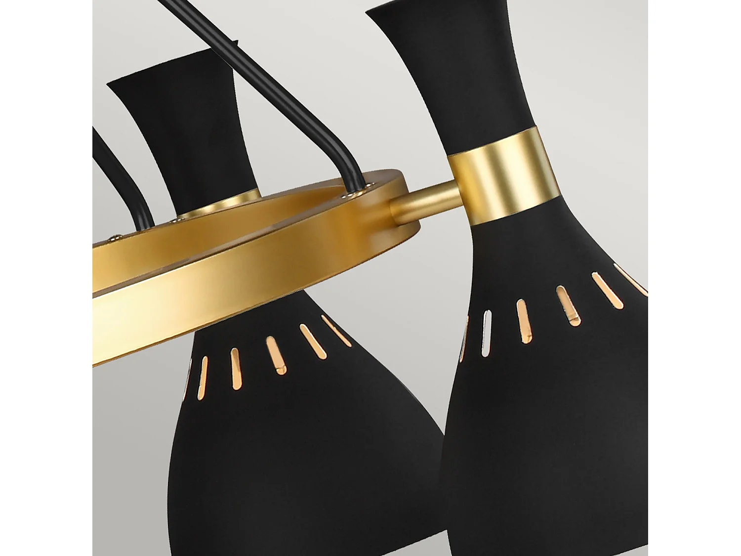 Elstead Joan 5 licht Kronleuchter, Mitternachtsschwarz, Mitternachtsschwarz, brüniertes Messing, E27