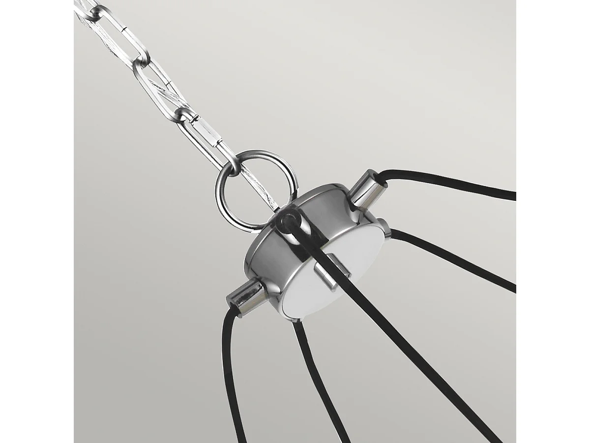 Lampadario Industrial Nordico Loras Acciaio Vetro 5 Luci E27