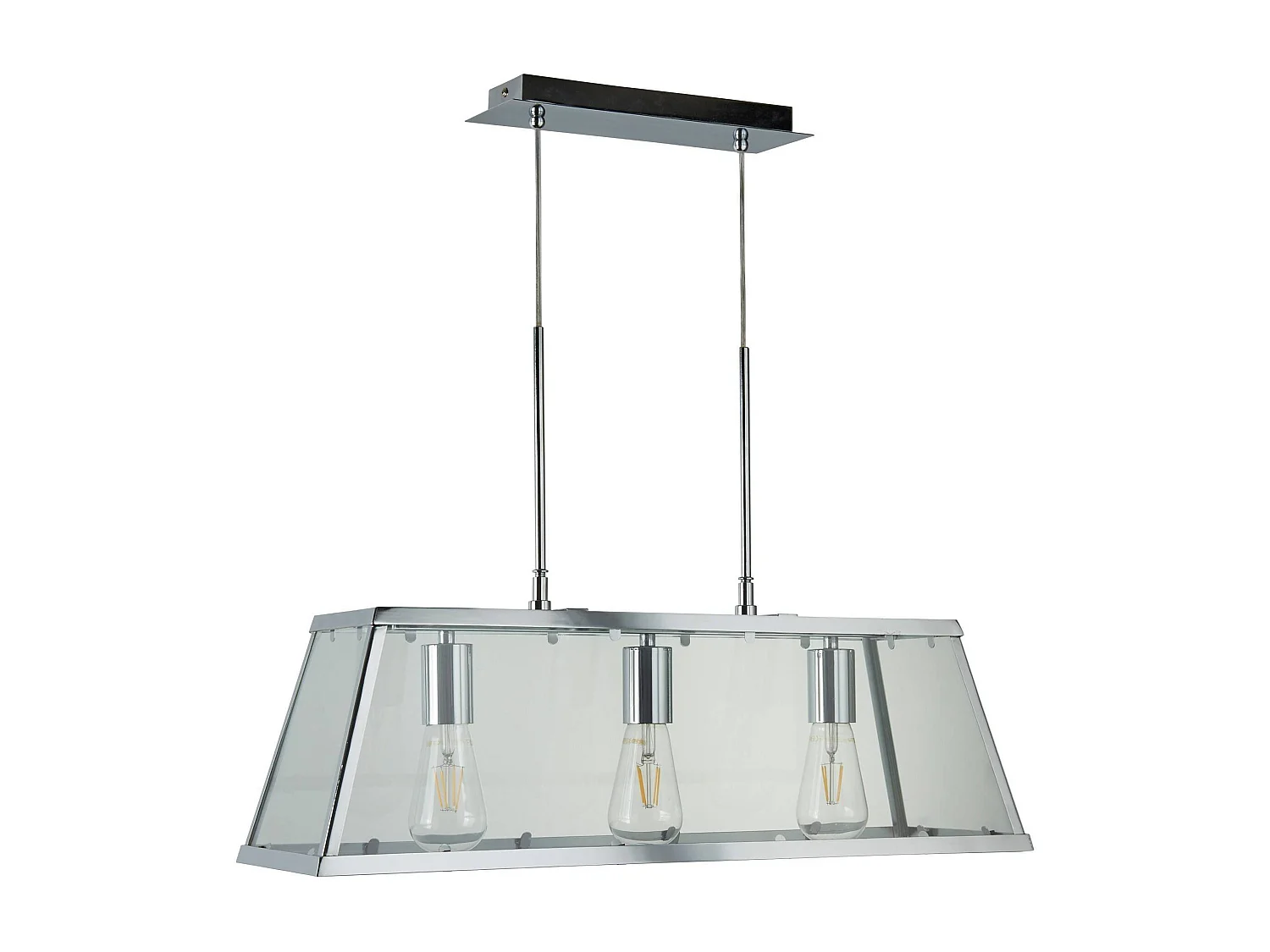 Searchlicht Voyager - 3 licht Ceiling Pendant Bar Chrom, klar, E27