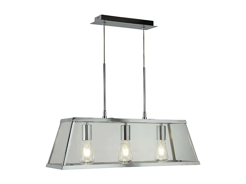 Searchlicht Voyager - 3 licht Ceiling Pendant Bar Chrom, klar, E27