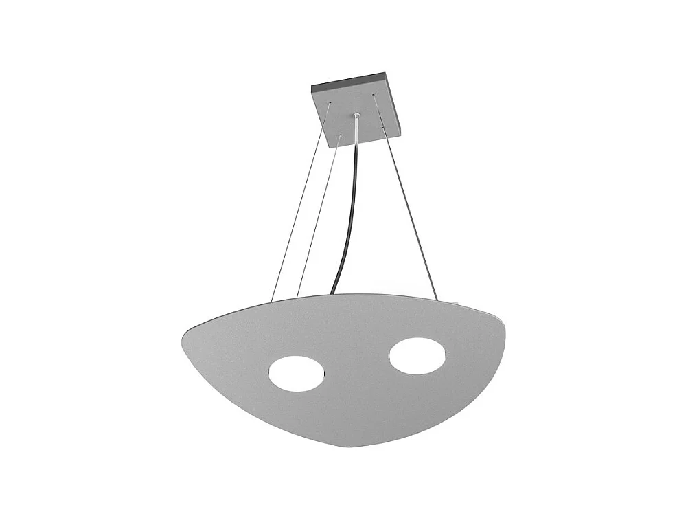 Sospensione Moderna Shape Metallo Grigio 2 Luci Gx53