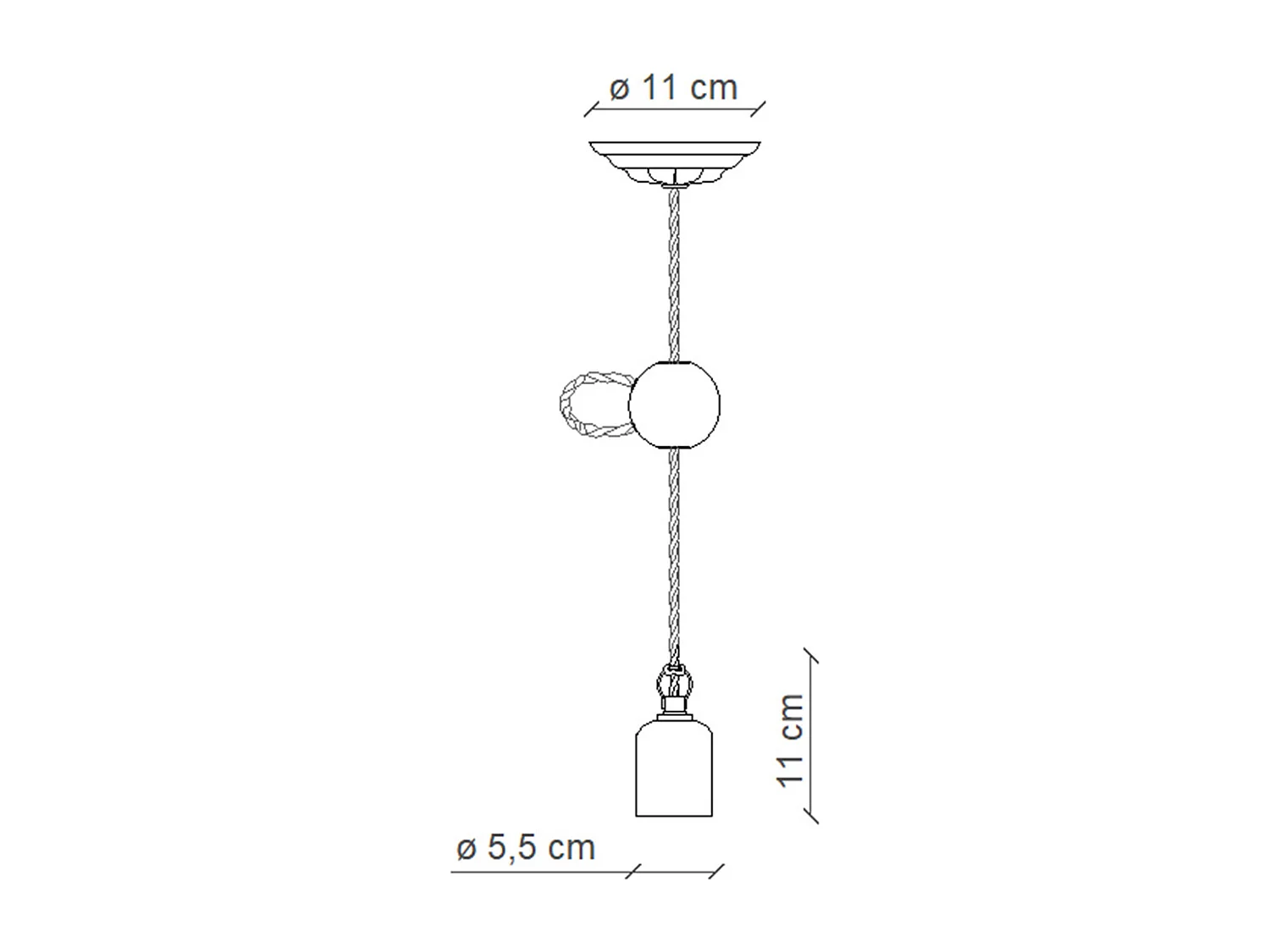 Sospensione Vintage Ceramica Tortora 1 Luce E27