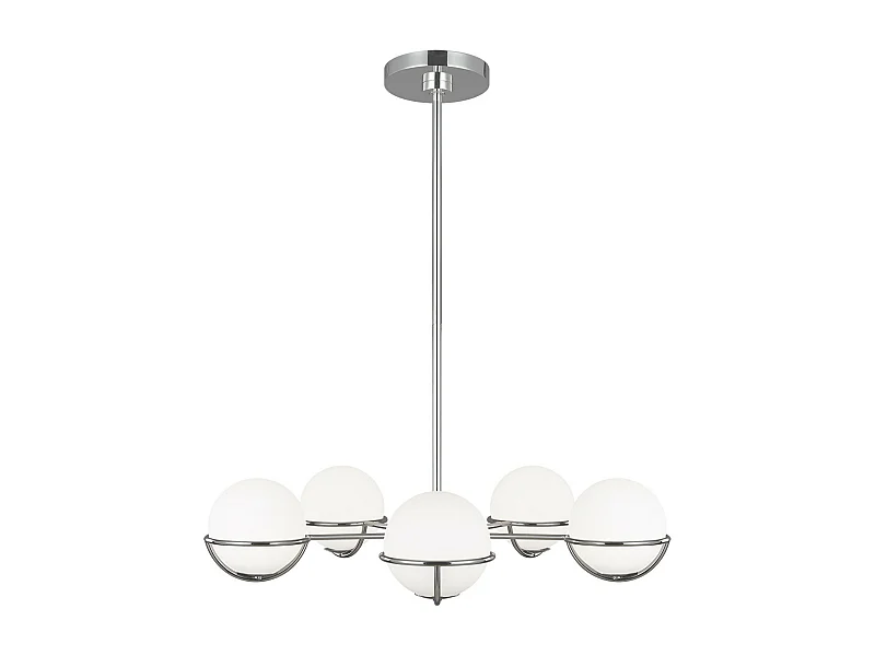 Elstead Apollo Suspension Globe à 5 Lumières, Nickel Poli, G9