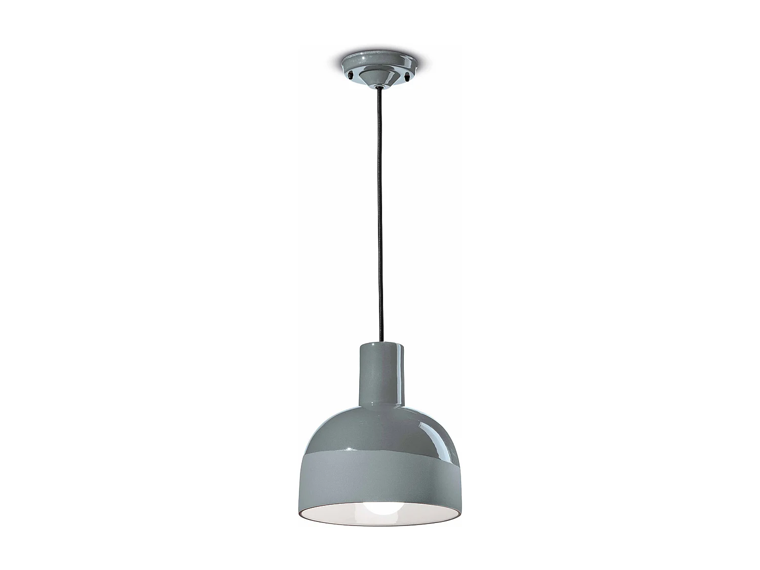 Lampadario Vintage Decò Caxixi Ceramica Grigio Castello 1 Luce E27