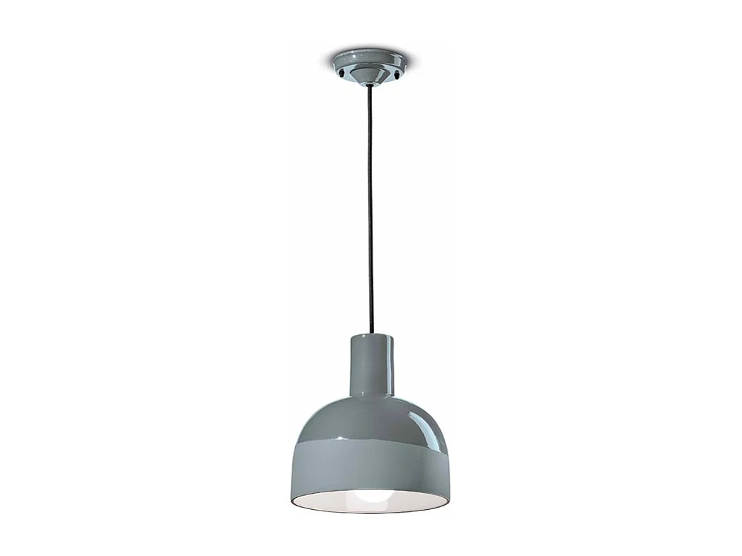 Lampadario Vintage Decò Caxixi Ceramica Grigio Castello 1 Luce E27