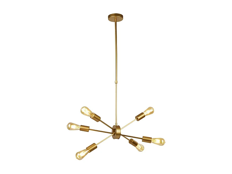 Searchlicht Alpha - 6 Licht Anhänger Matt Gold, E27