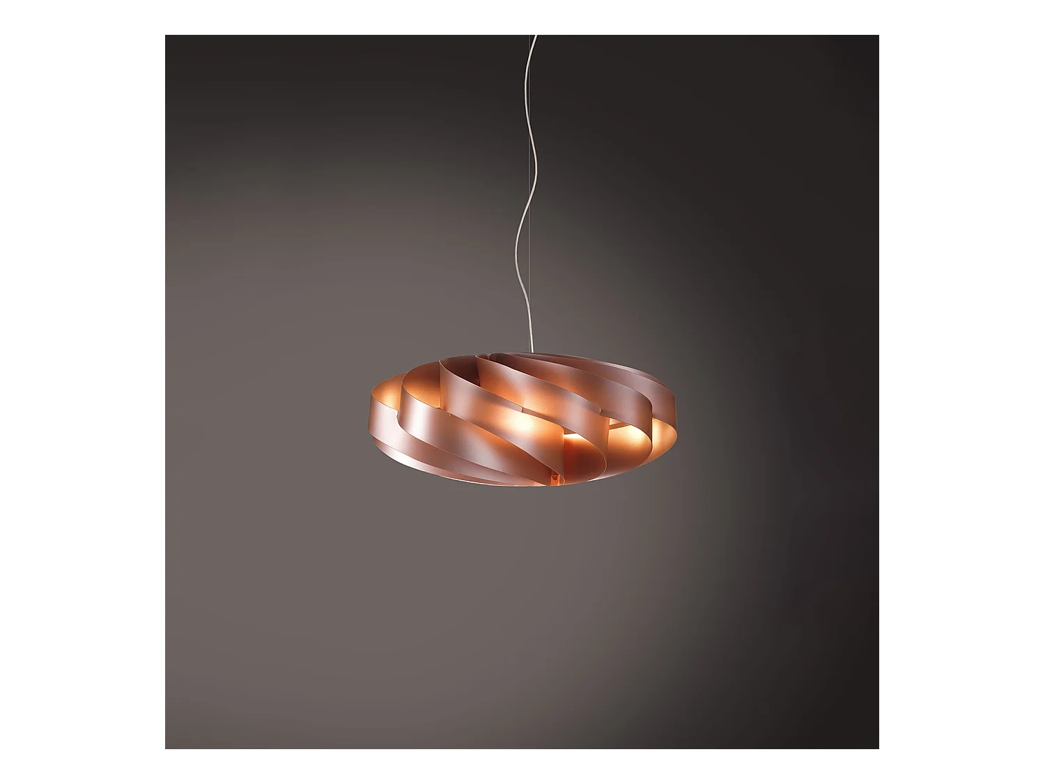 Sospensione Moderna Flat Polilux ® Rame E Metallo Cromo 1 Luce E14