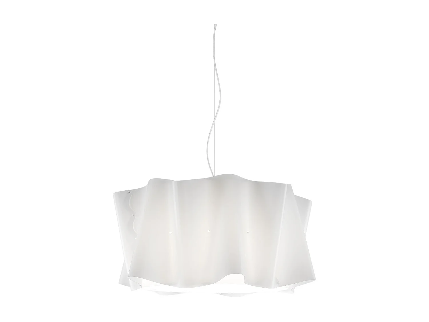 Lampadario Moderno Folio Polilux ® Bianco E Metallo Cromo 3 Luci E27