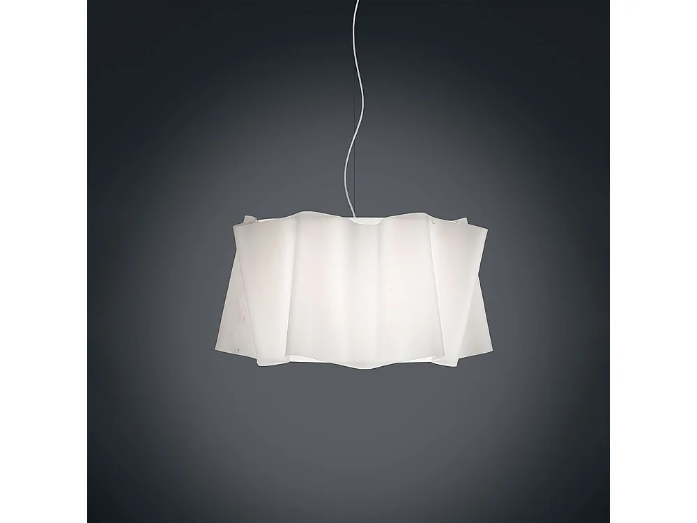 Lampadario Moderno Folio Polilux ® Bianco E Metallo Cromo 3 Luci E27