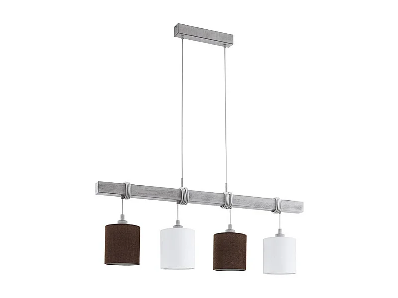 Lampadario Industrial Townshend 2 4 Luci Metallo Bianco E Bianco Patinato