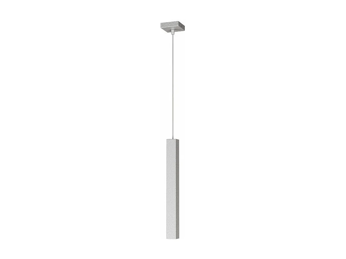 Square Tube Sospensione 1 Luce Grigio Cavo Cm.250 Con Base