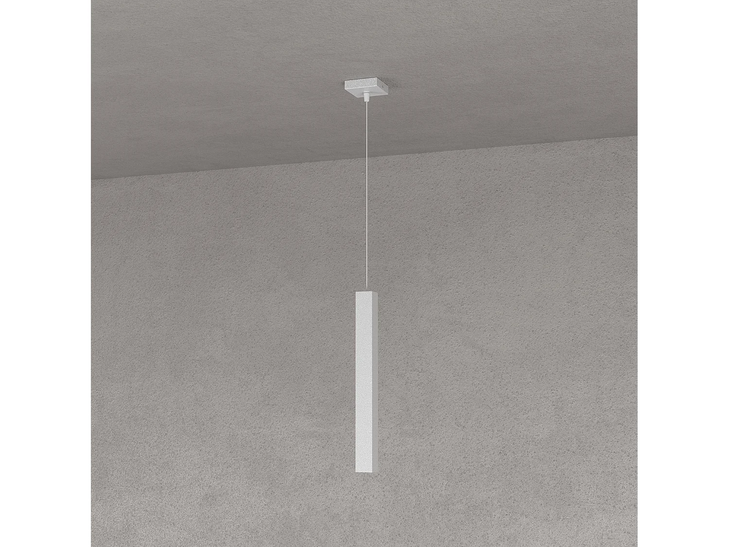 Sospensione Moderna Square Tube Metallo Grigio 1 Luce Gu10
