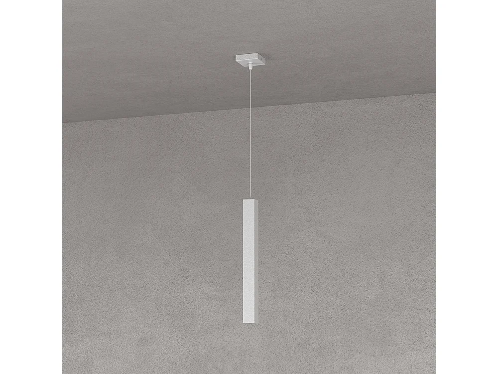 Sospensione Moderna Square Tube Metallo Grigio 1 Luce Gu10