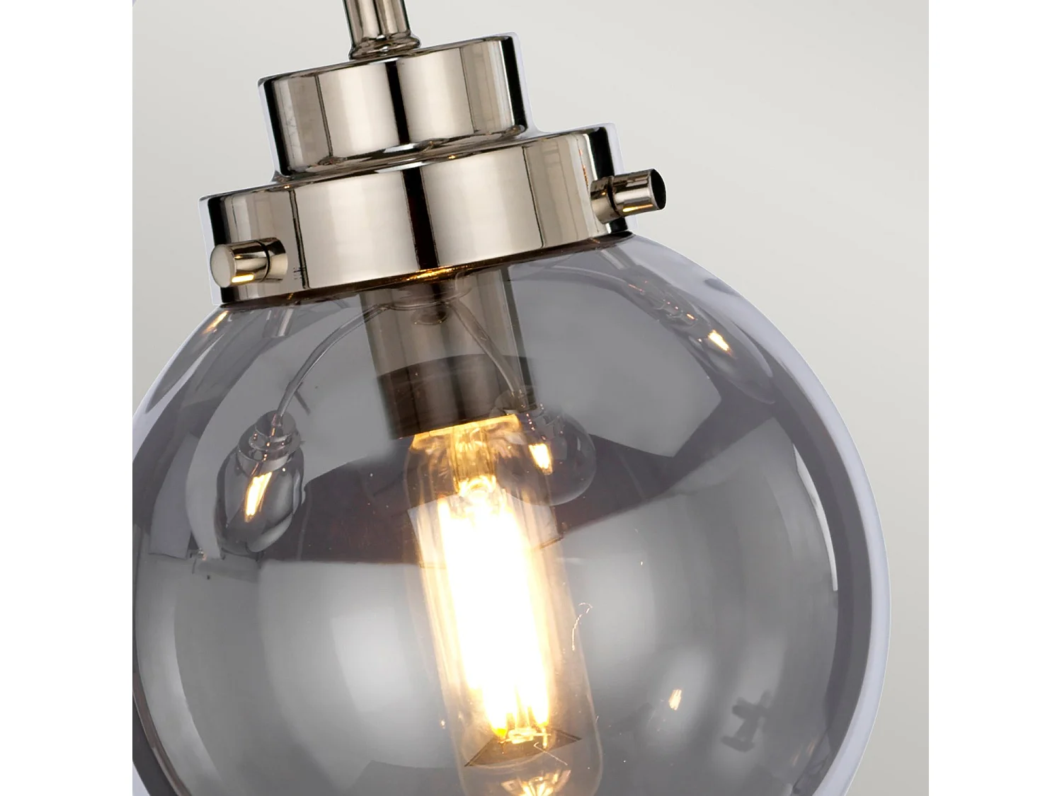 Lampadario a 5 luci Elstead Kula, nichel lucido, E14