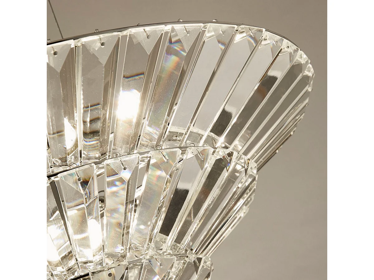 Searchlight Savannah Lampadario A 8 Luci A Incasso Cromo, Cristallo Trasparente