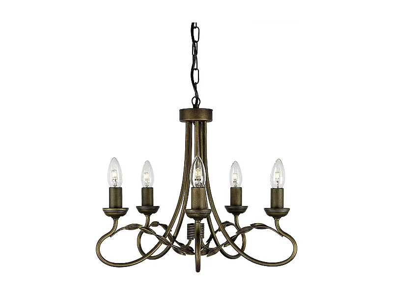 Elstead Olivia - 5 licht Kronleuchter Black, Gold Finish, E14