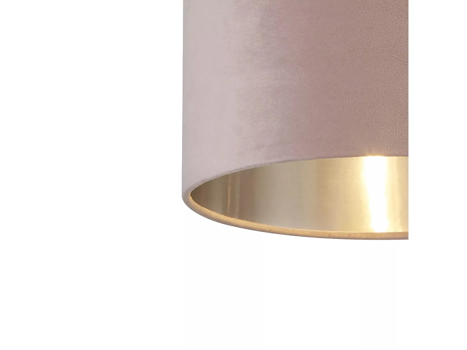Paralume Contemporaneo Tamburo Acciaio Rosa Tessuto Argento 1 Luce D28Cm