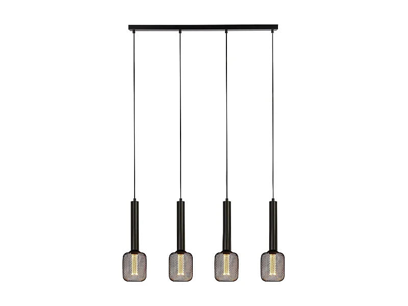 Lampadario Contemporaneo Dulwich Acciaio Nero 4 Luci E27