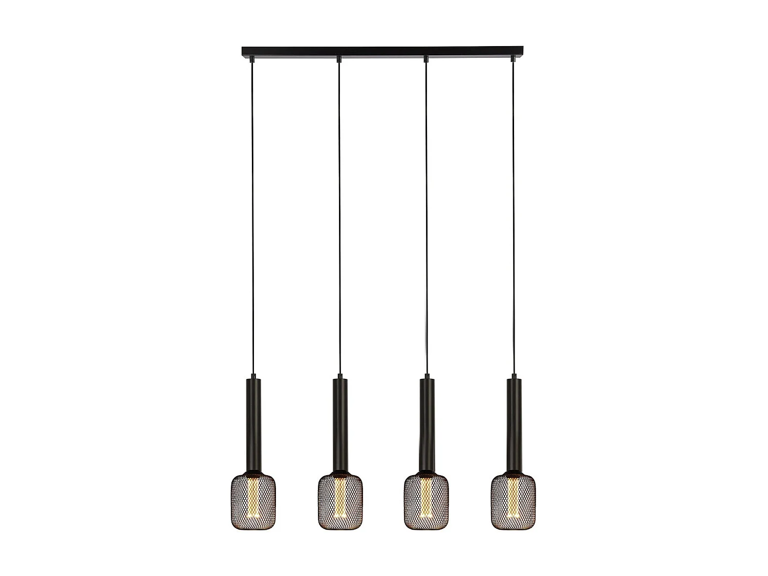 Lampadario Contemporaneo Dulwich Acciaio Nero 4 Luci E27