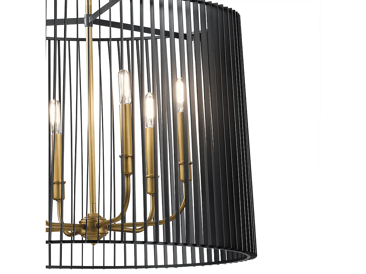 Elstead Kichler Linara Plafoniera a sospensione con struttura in filo nero e ottone naturale