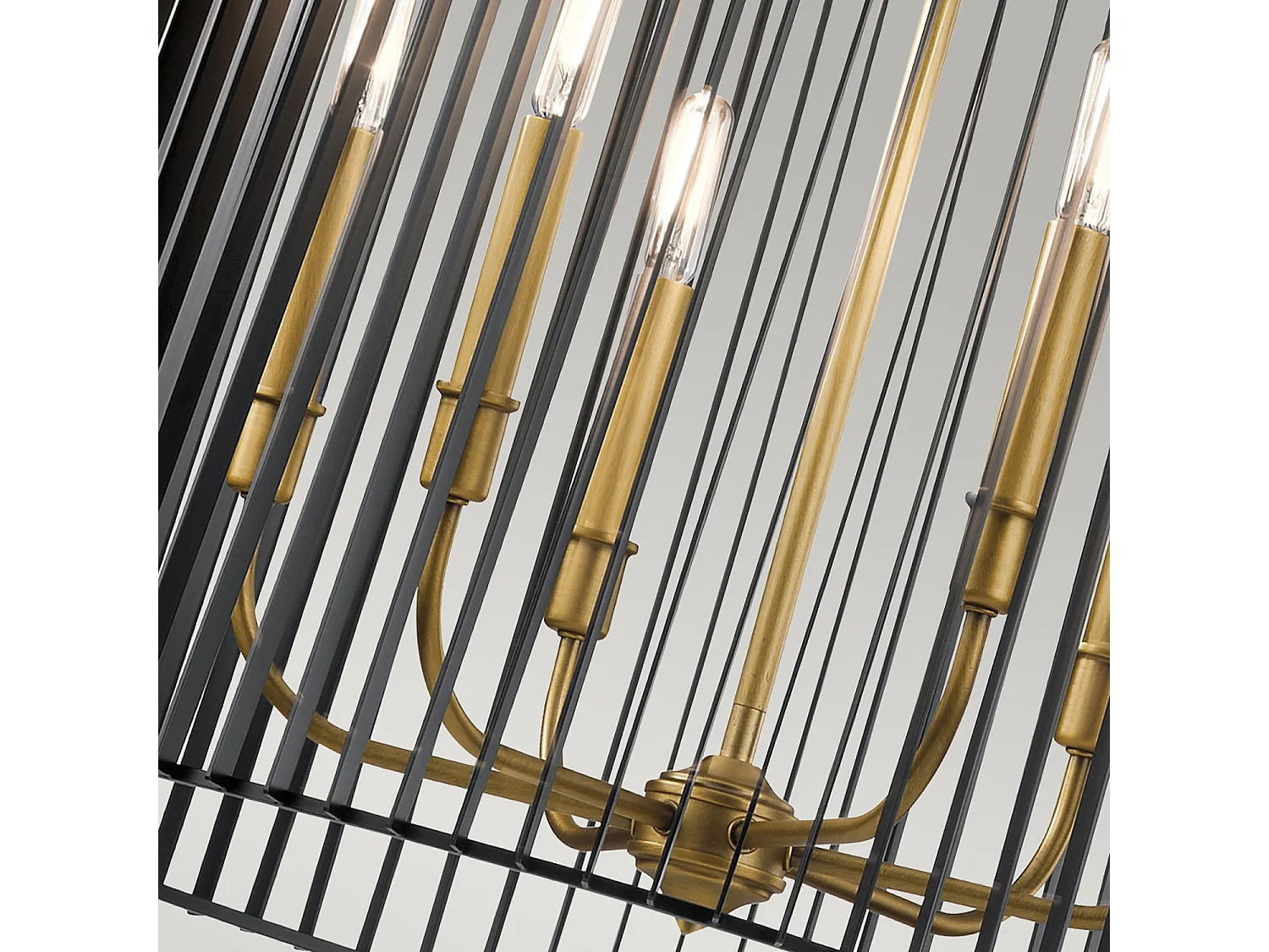 Elstead Kichler Linara Plafoniera a sospensione con struttura in filo nero e ottone naturale