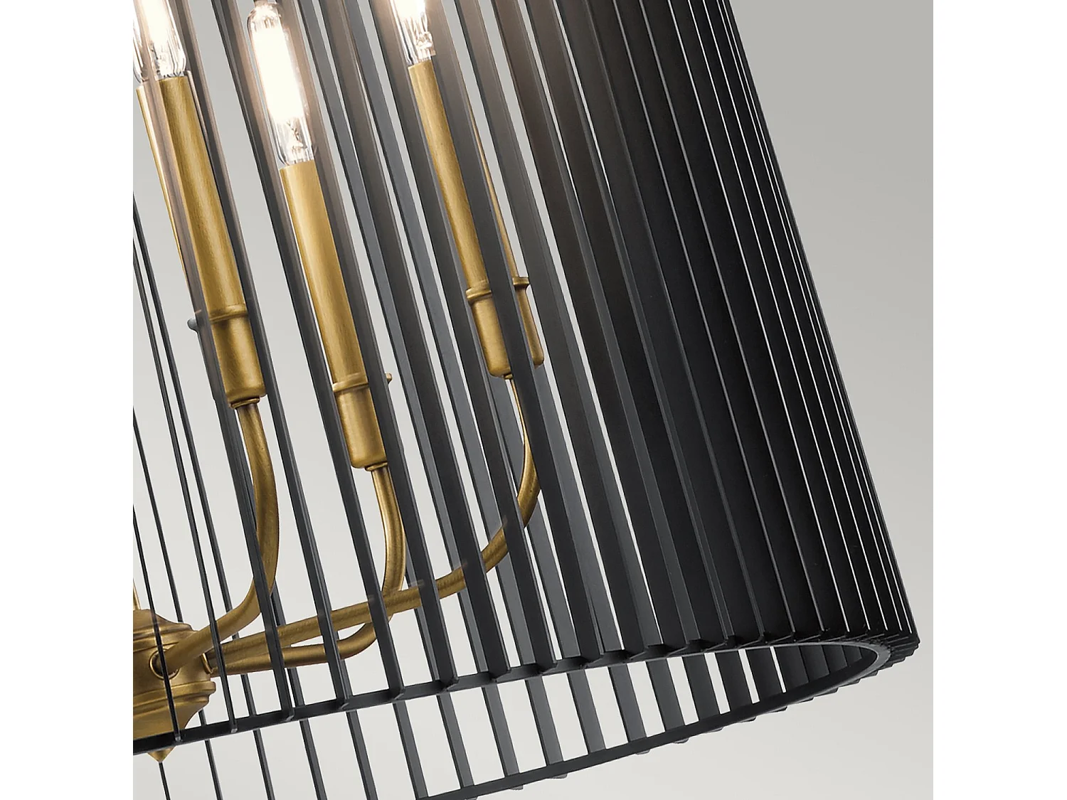 Elstead Kichler Linara Plafoniera a sospensione con struttura in filo nero e ottone naturale