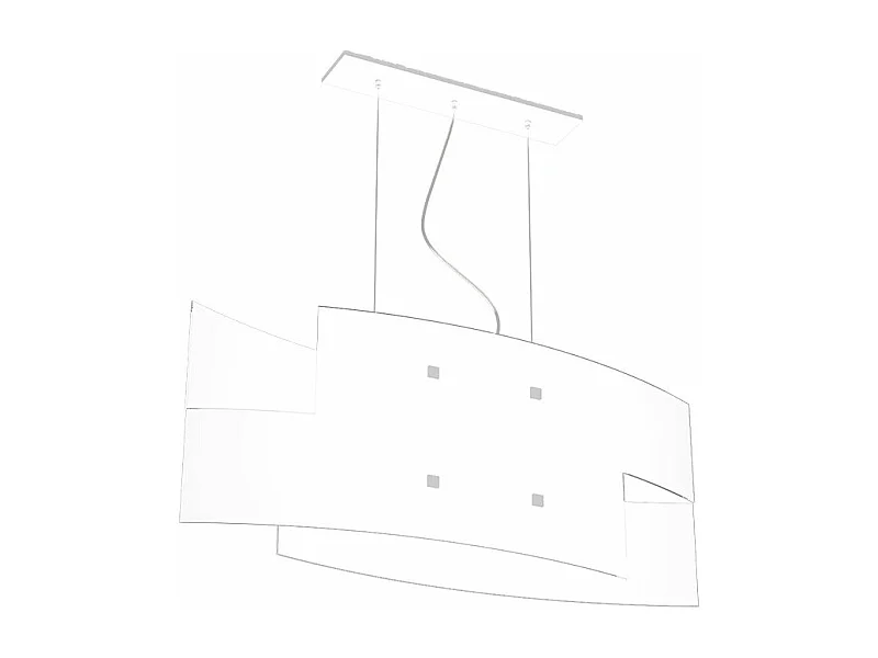 Sospensione Moderna Tetris Metallo Bianco Vetro 2 Luci E27