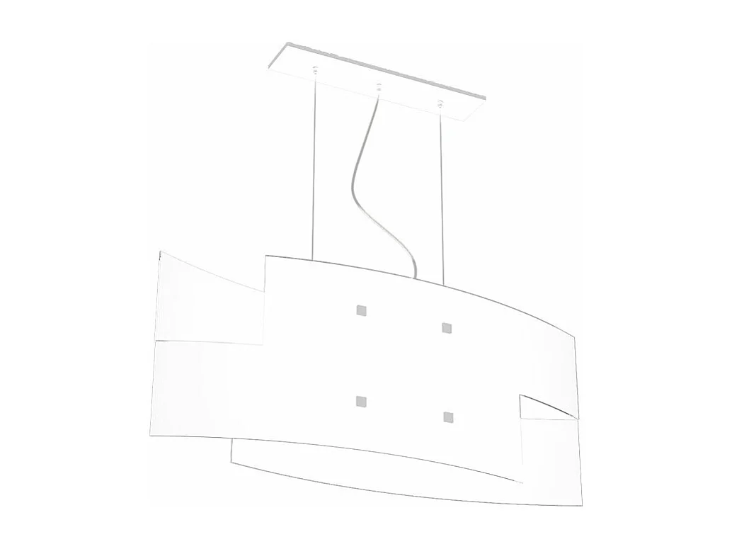 Sospensione Moderna Tetris Metallo Bianco Vetro 2 Luci E27