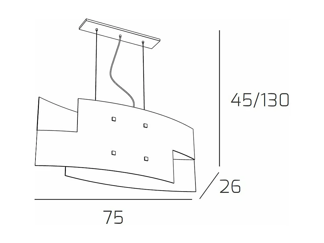 Sospensione Moderna Tetris Metallo Bianco Vetro 2 Luci E27