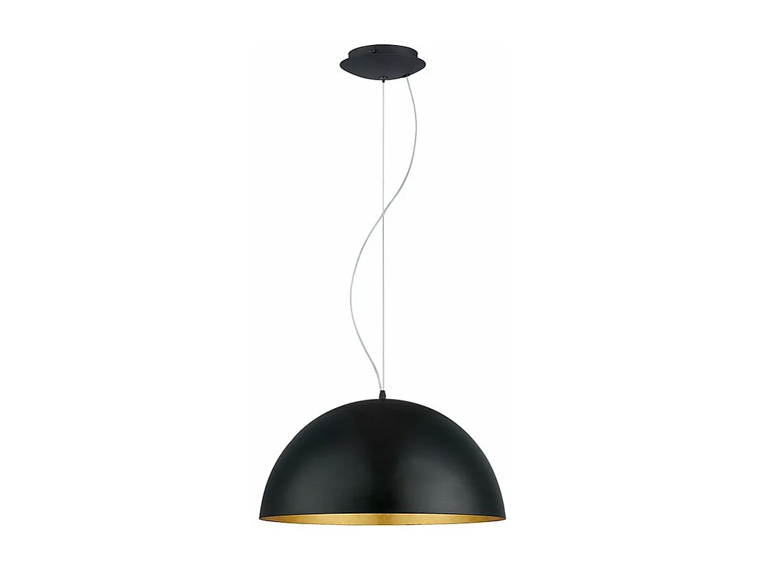 Lampadario Contemporaneo Gaetano 1 Luce Acciaio Nero E Oro