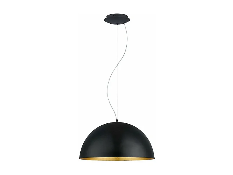 Lampadario Contemporaneo Gaetano 1 Luce Acciaio Nero E Oro