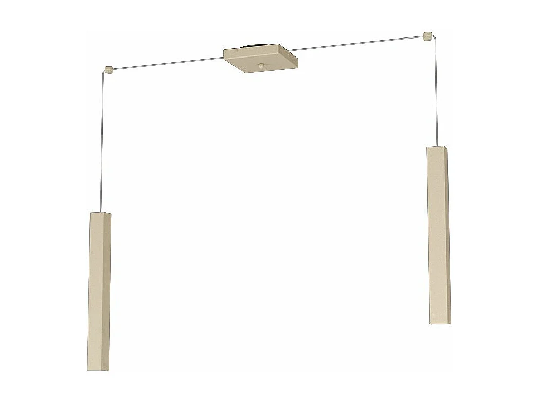 Square Tube Sospensione 2 Luci Sabbia Cavo Cm.250 Con Base