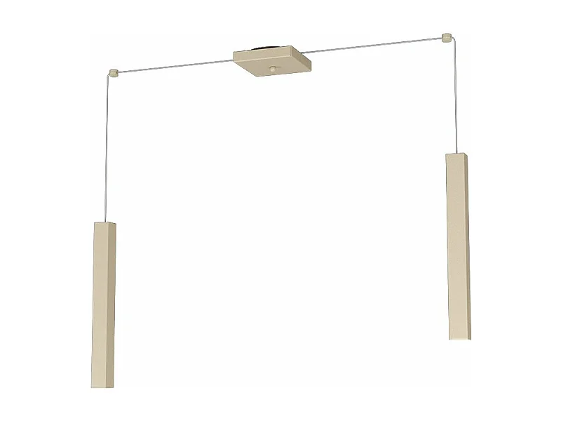 Square Tube Sospensione 2 Luci Sabbia Cavo Cm.250 Con Base